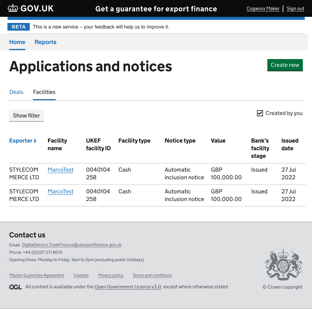 Accessibility EXPORTS filter GDS gov.uk UI UKEF User needs ux