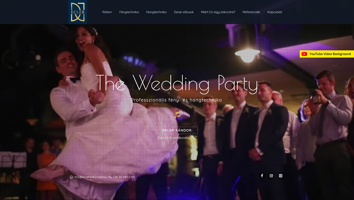 wedding wordpress Webdesign krulf party dj logo hungary