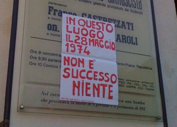 Brescia manifesto poster anniversario memoria