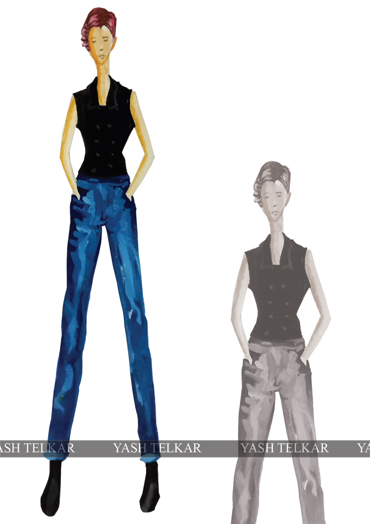 9head figure Fashion Figure fashion sketchs figure hand sketch illustrations promarker sketches