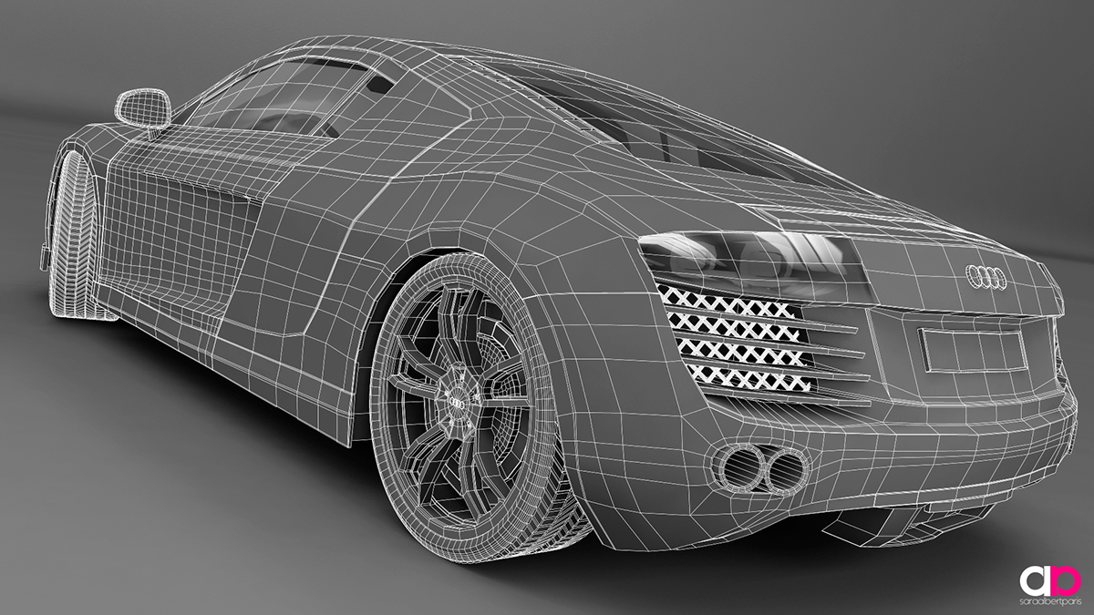 #3D #Maya #adobe #photoshop #audi #r8 #vehicle #automotive #Modeling