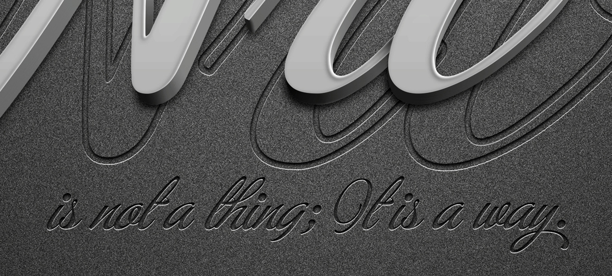 Elbert Hubbard quote art 3D typography grey Hipster way illinois 3D engrave