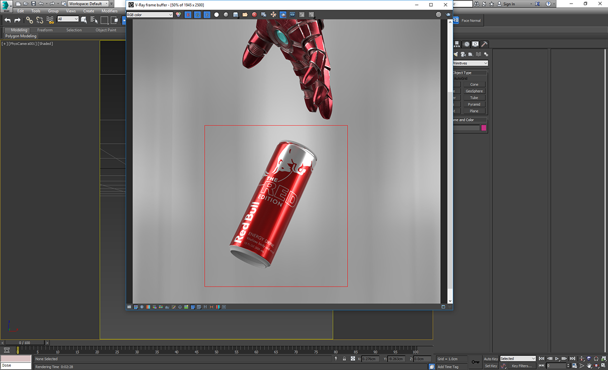 Allan Portilho iron man red bull ad redbull red vray Substance Painter photoshop