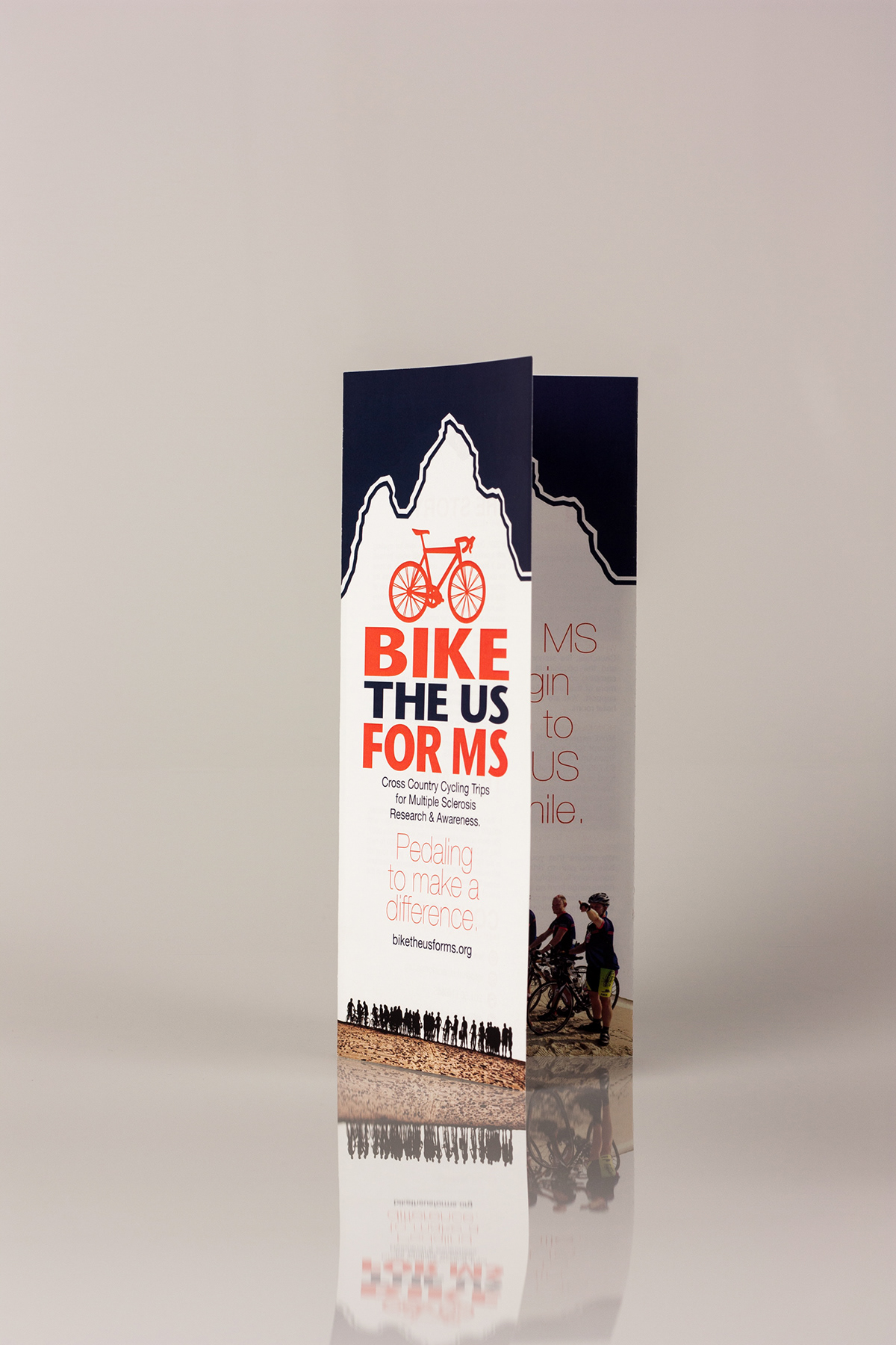 brochure print  charity  non-profit  MS  bicycling  cross country
