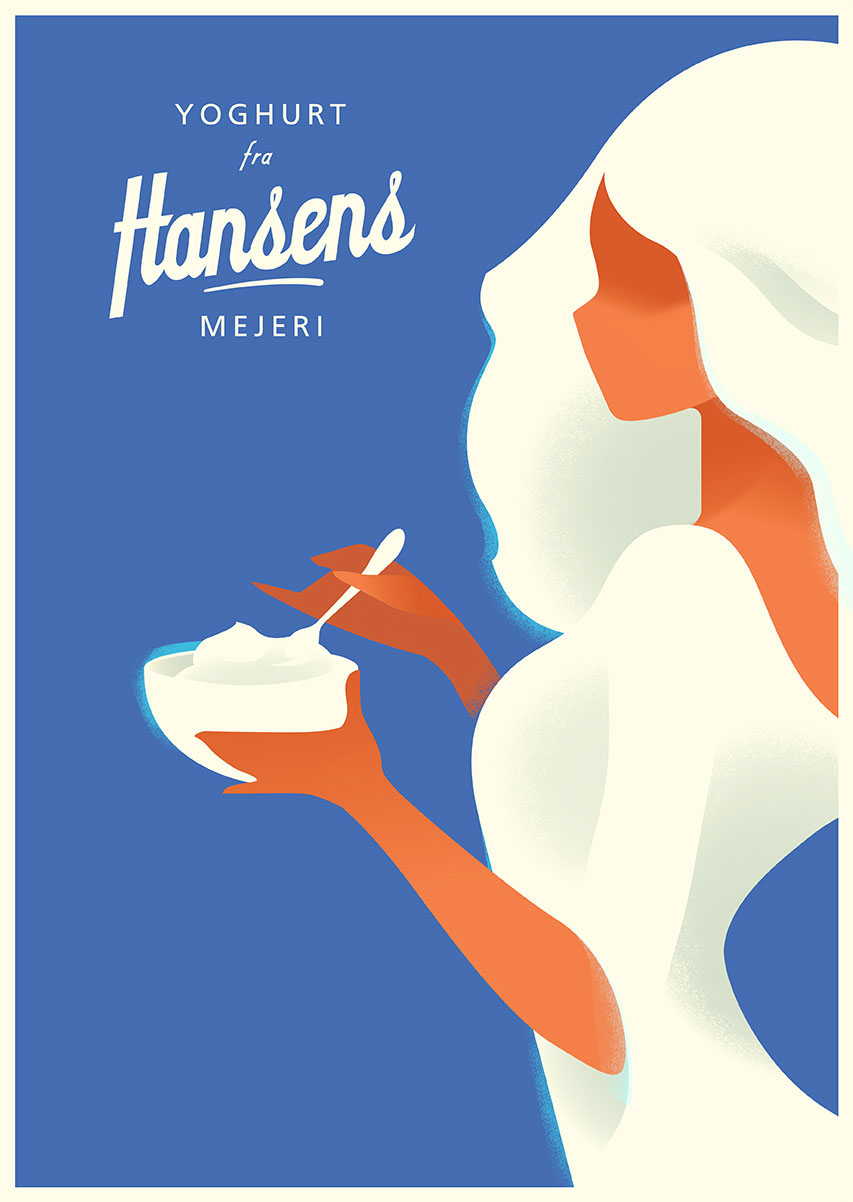 hansens yoghurt madsbergillustration graphic design brand