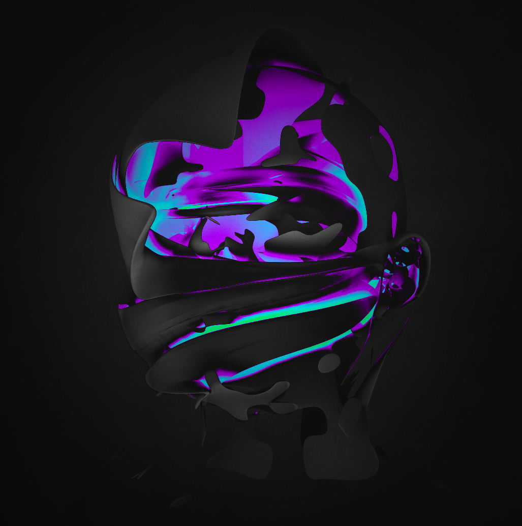 3D head dark abstract Anthony Gargasz masked emotion Expression c4d color mood