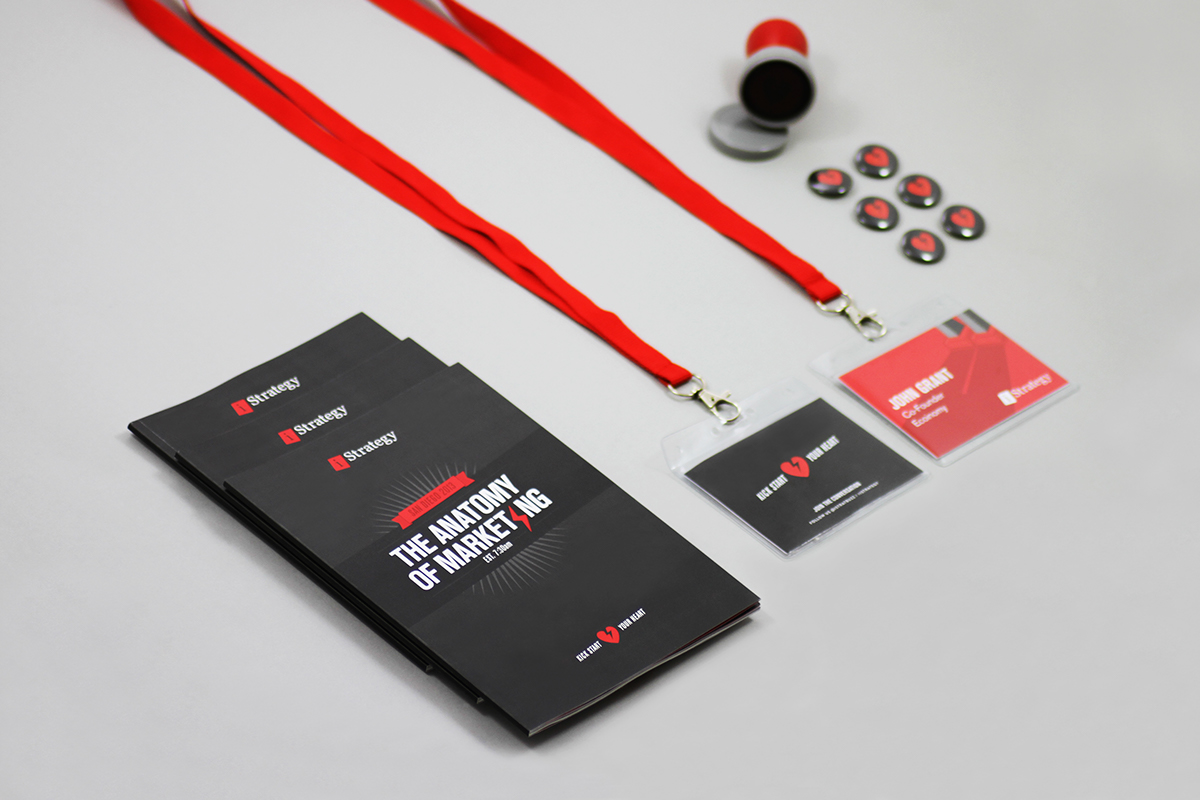 brand design modern simple clean brochure Program badge color bright print corporate event brochure Events conference