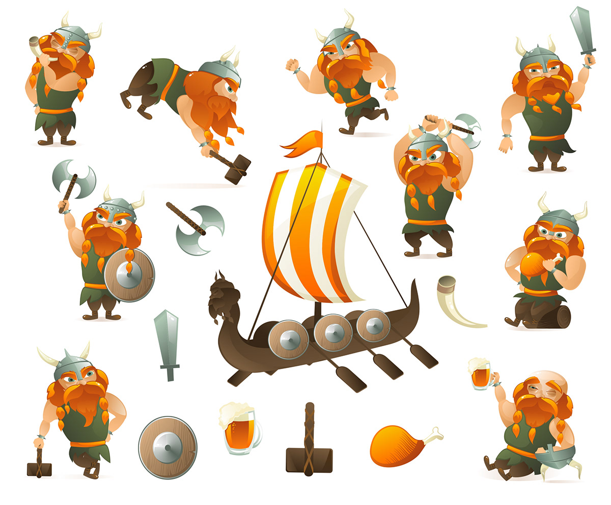 viking vector set vectortuts Character design person