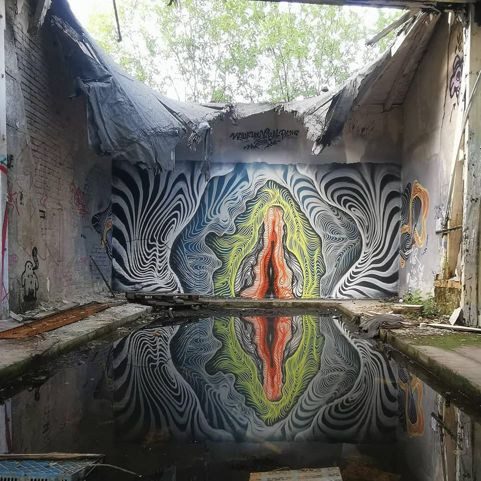 3D abstract color Graffiti Mural spray paint streetart Urban urban art water