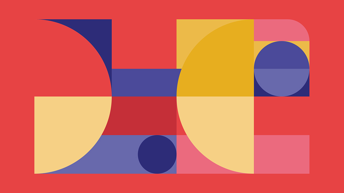 minimalistic mind town ILLUSTRATION  pantone colors simple geometric shapes