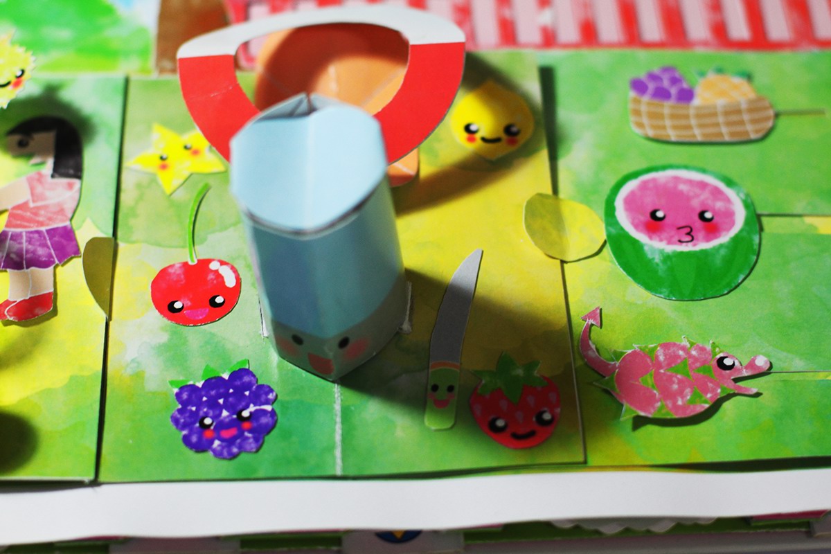 juice blendy knify Popup pop-up children cute kawaii Fruit fruitarian gardenjuice characterdesign