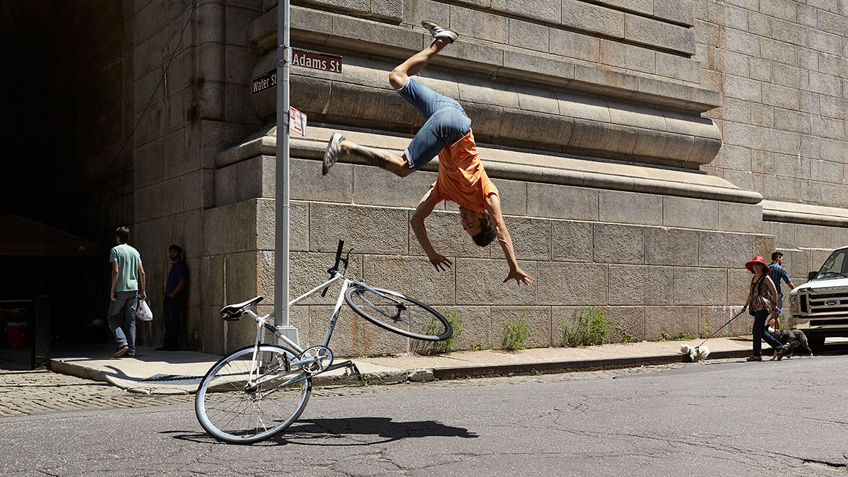 Romain Laurent surreal depth caught nyc Street Bike woman Style Fun