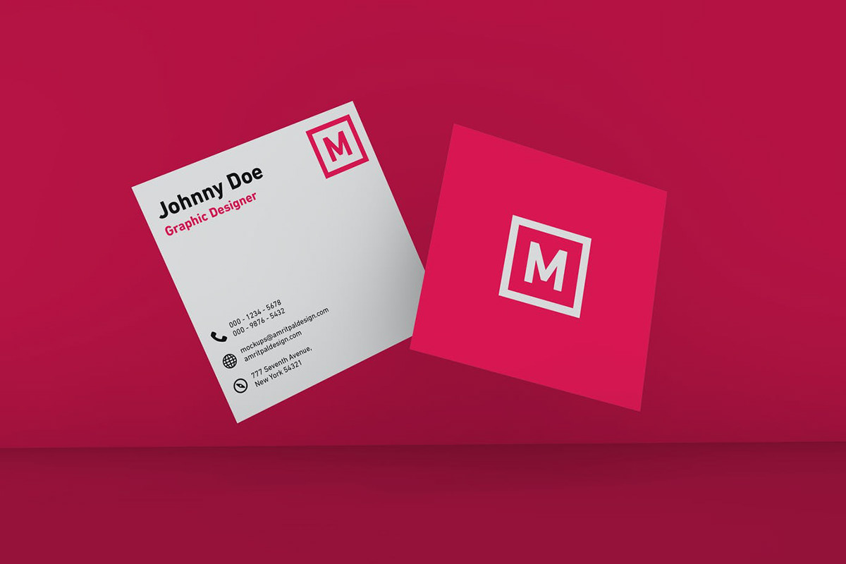Behance business business card clean design graphic design  neat pink square ui ux