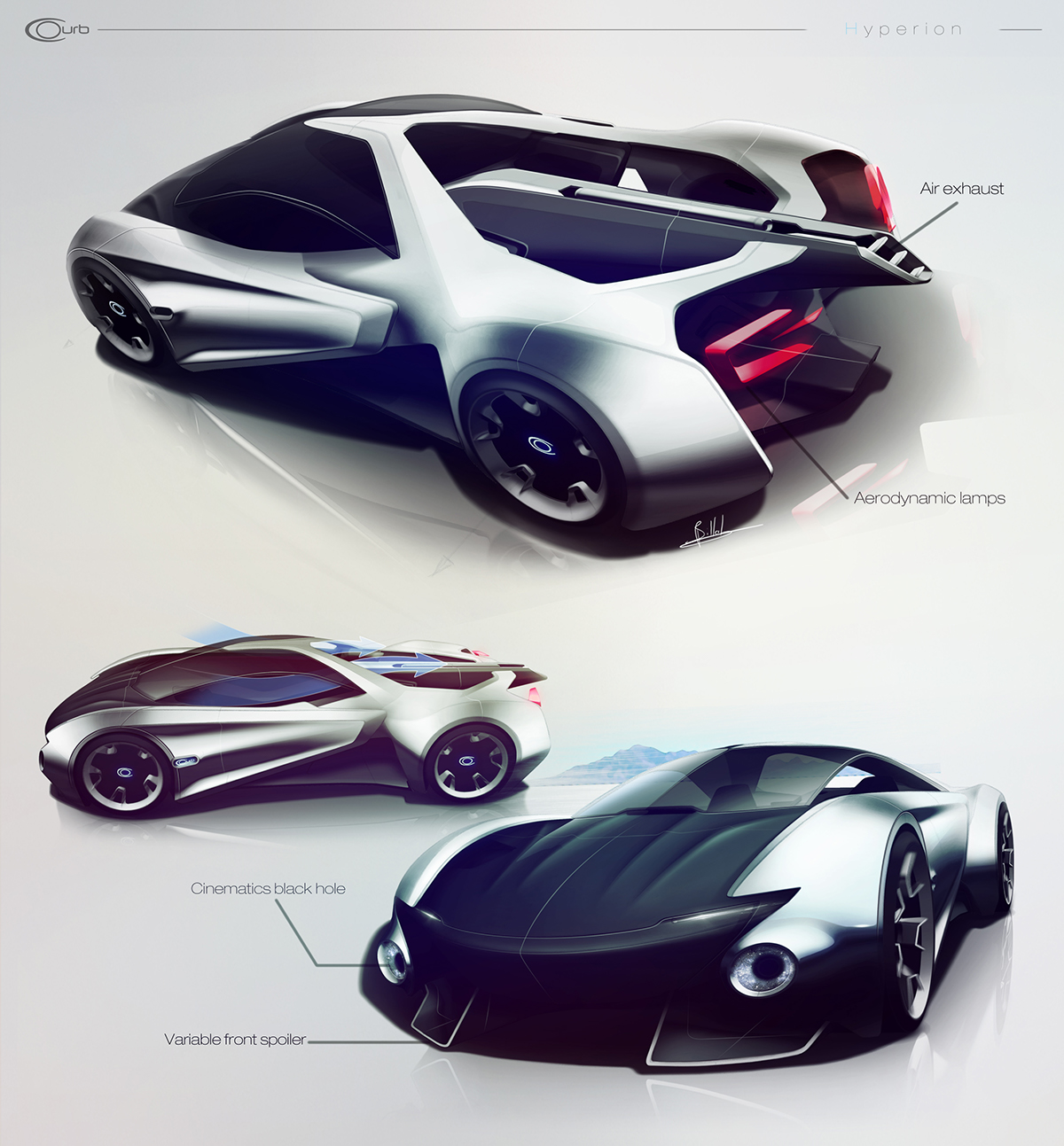 Courb hyperion Internship Project automotive   electric vehhicle car design Transportation Design supercar