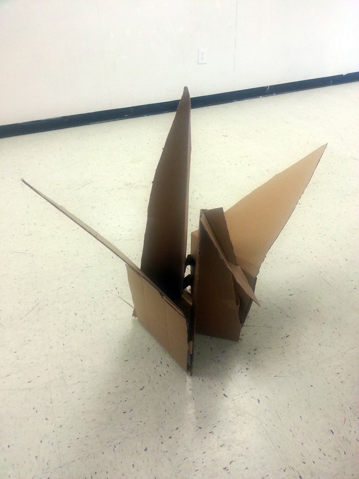 Sculptural Forms   cardboard wood plaster paper cranes