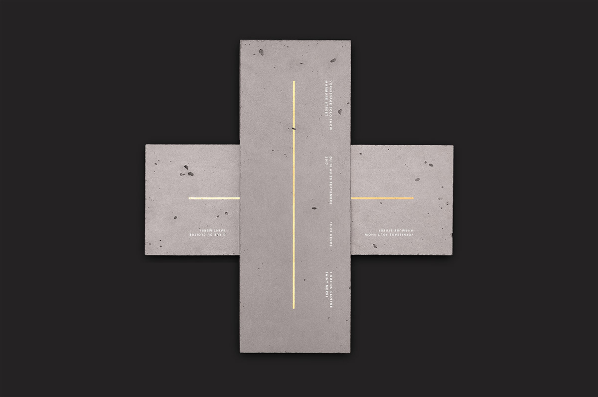 concrete beton Project murmure business cards silk-screen gold