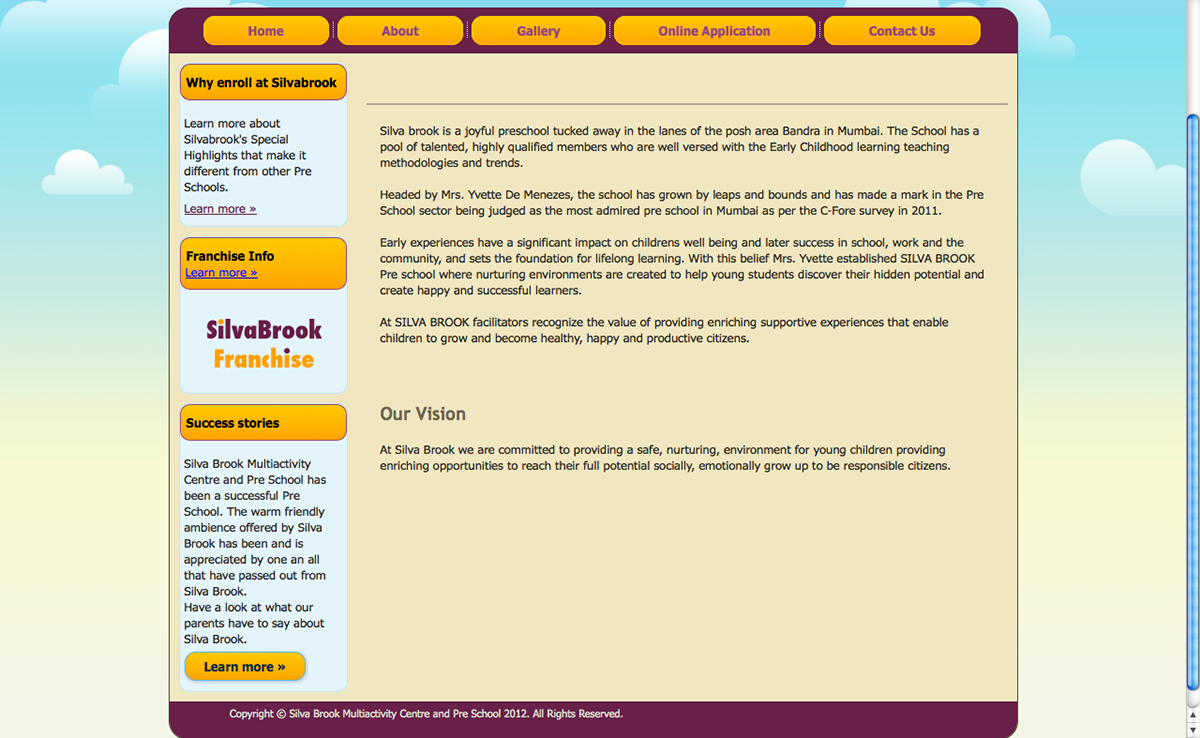 Preschool identity systems Silvabrook Preschool web layout Flyer Design lightboard design