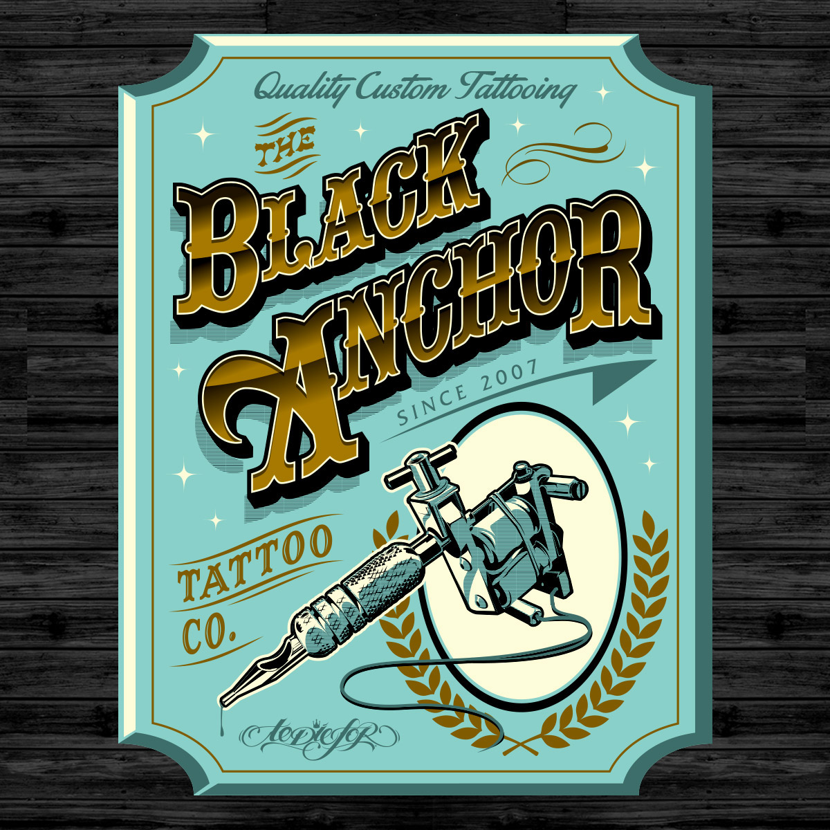 to die for black anchor tattoo Old sign typography   Hand Painted deph