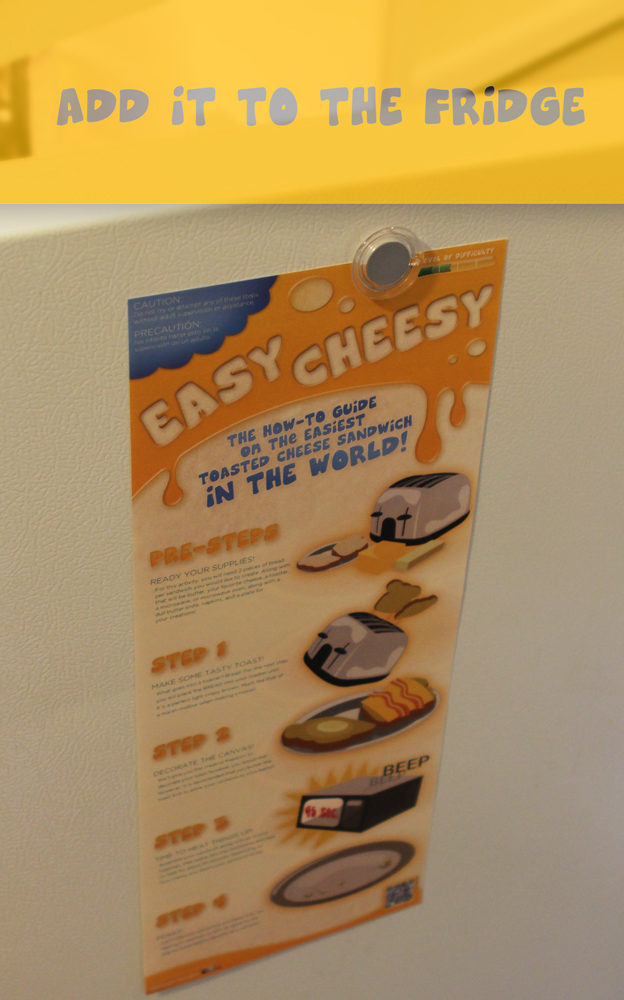 grilled cheese toasted cheese  easy cheesy  instructions meals for kids ILLUSTRATION  graphic design  page layout refrigerator art  infographic