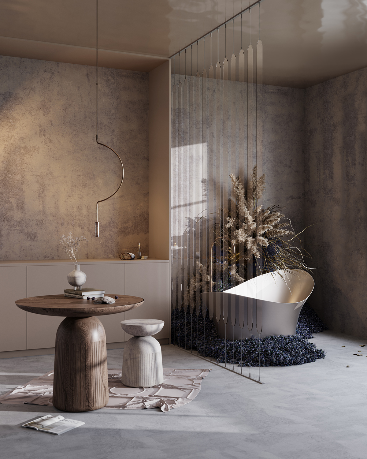 3D architecture autumn bathroom CGI corona design Interior Render still life