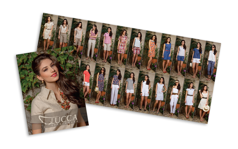 Lucca Catalogue editorial summer verão Brazil moda Lookbook design model beauty green