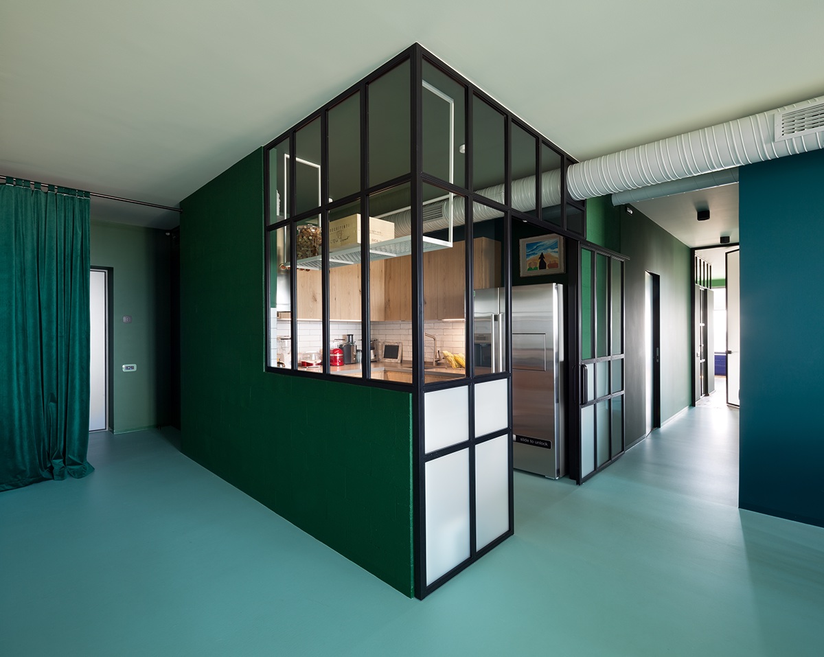Interior design green Venediktov architecture