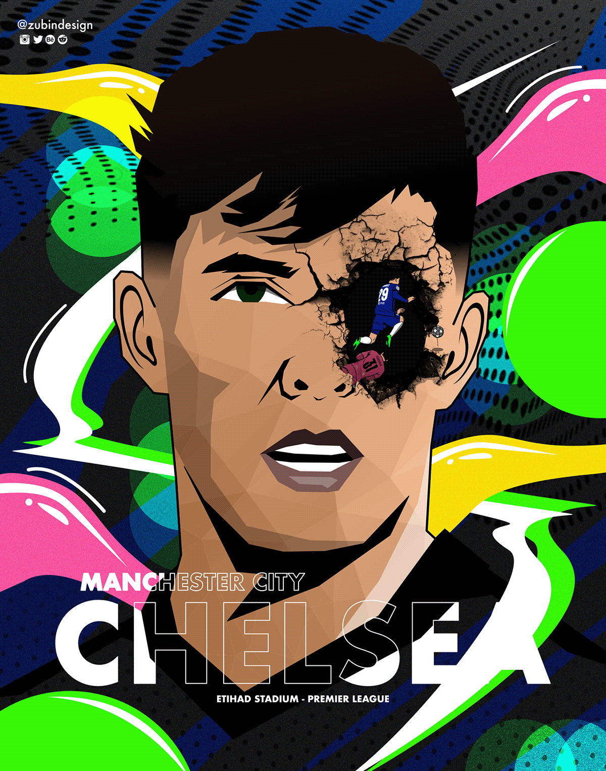 art Chelsea chelseafc Digital Art  digital illustration Drawing  football ILLUSTRATION  SMSports vector