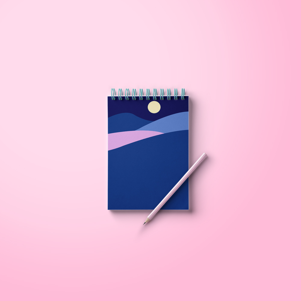 notepad notebook design stationary Minimalism flat design clean colorful creative night Day