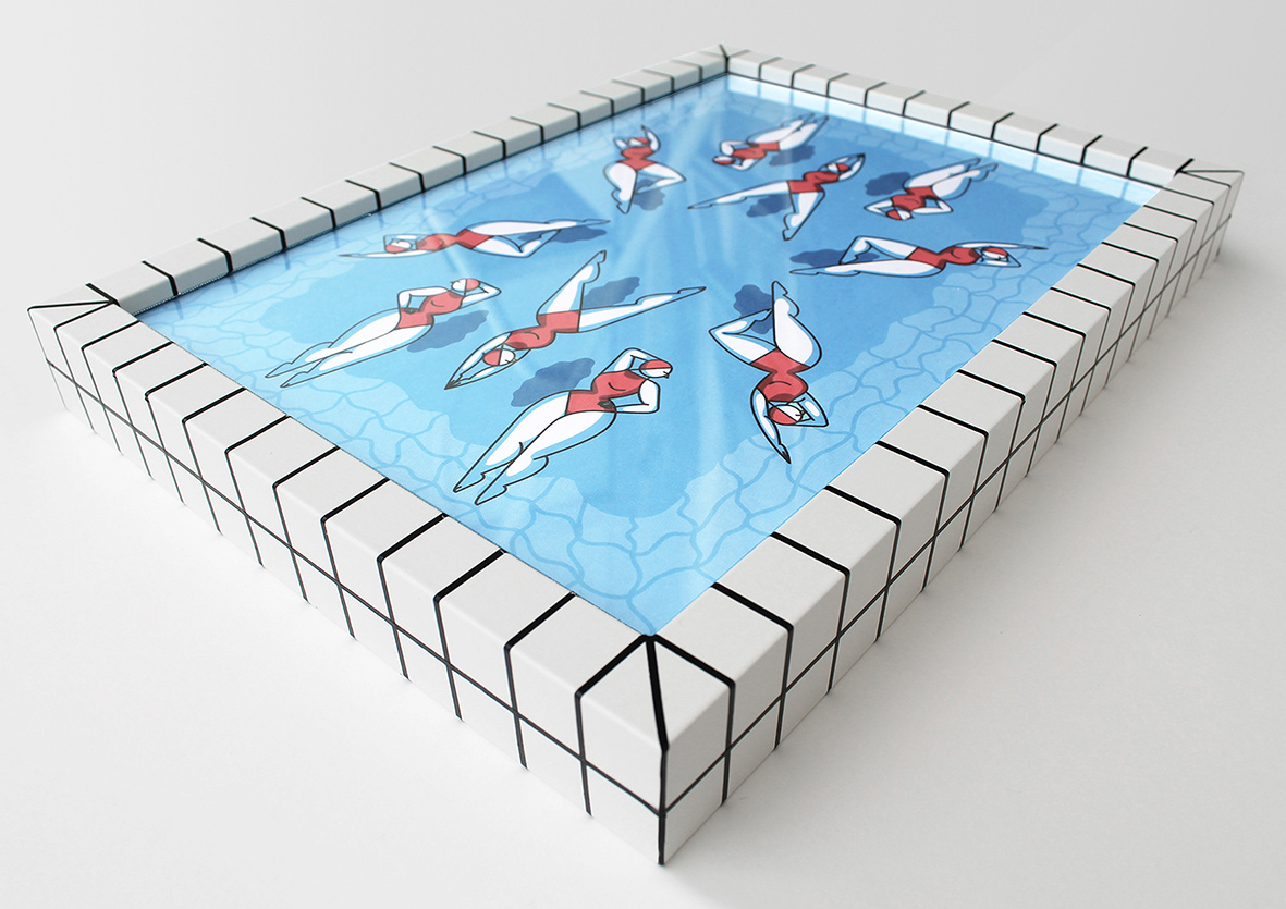 synchronizedswimming Swimmingpool crafts   3D ILLUSTRATION  Minimalism water ateliercambré eveliencambré
