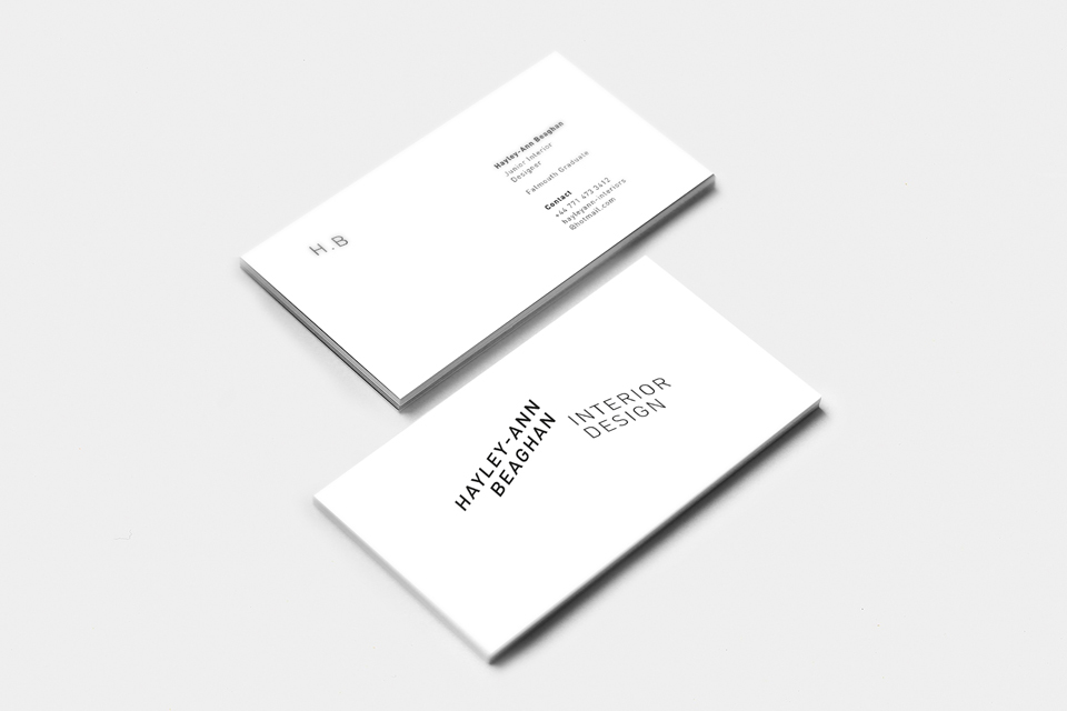 Business Cards identity student minimal logo mark White black cards