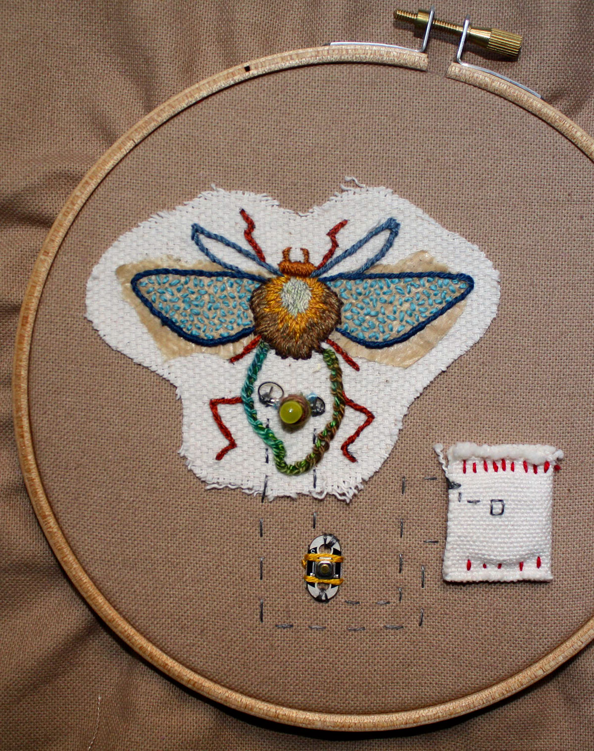 Embroidery E-Textiles gimenaromero Insects moth butterfly watercolor MixMedia vivencialillustration textileillustration imágentextil entomology