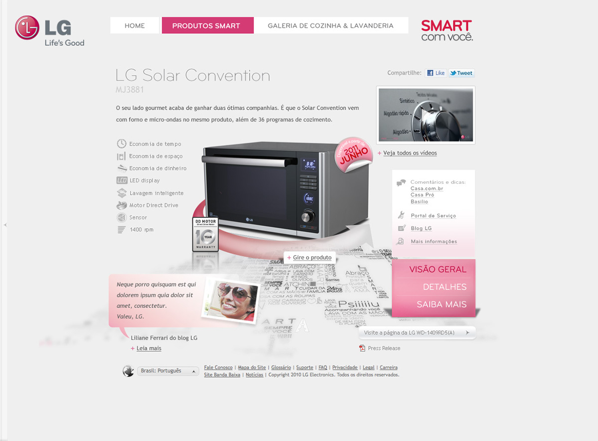 lg LGE LG Electronics home appliances linha branca kitchen laundry cozinha lavanderia