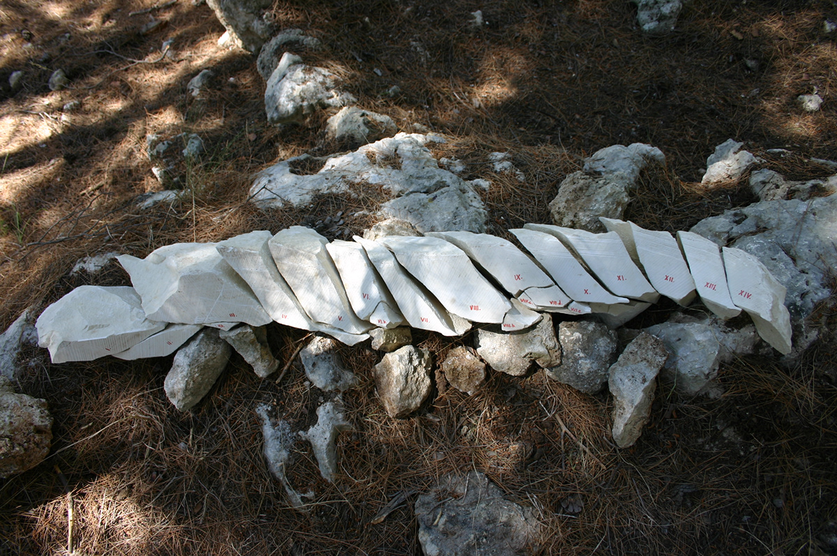stone broken fragments archeology