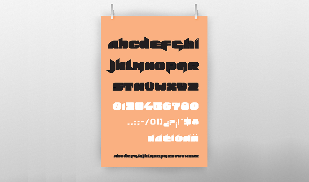 kunst art lettering hyper type alphabet numbers font