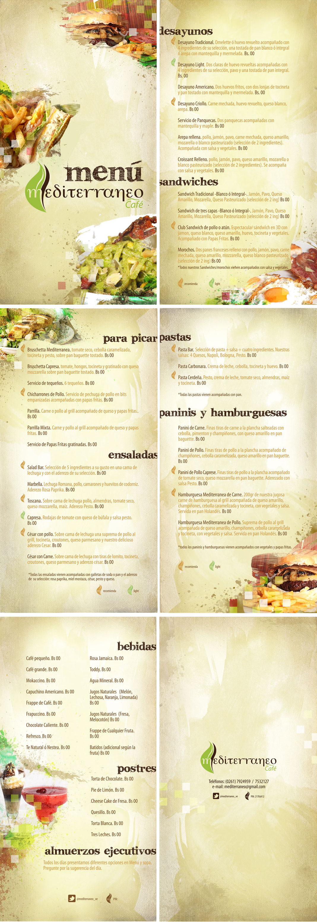 menu menus Pasta restaurant Food  sandwich