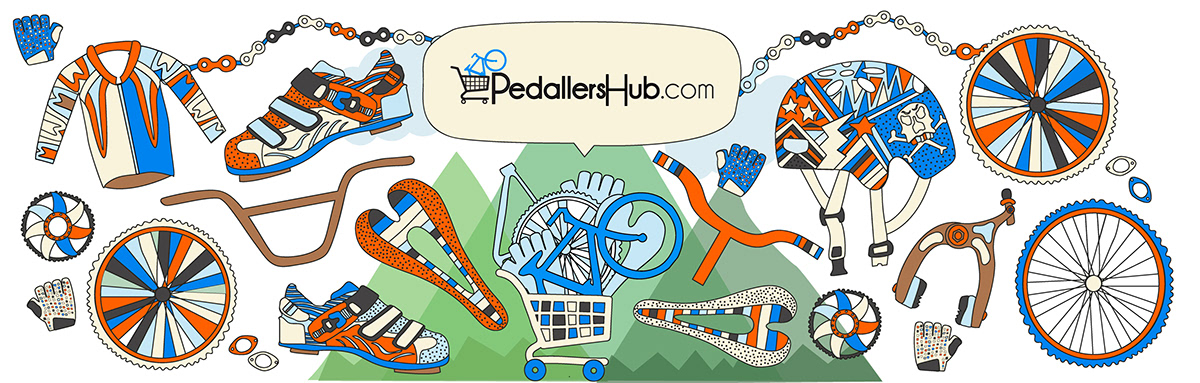 bikes Bicycle colours blue orange vector Web design Header illustrative header colorful Colourful 