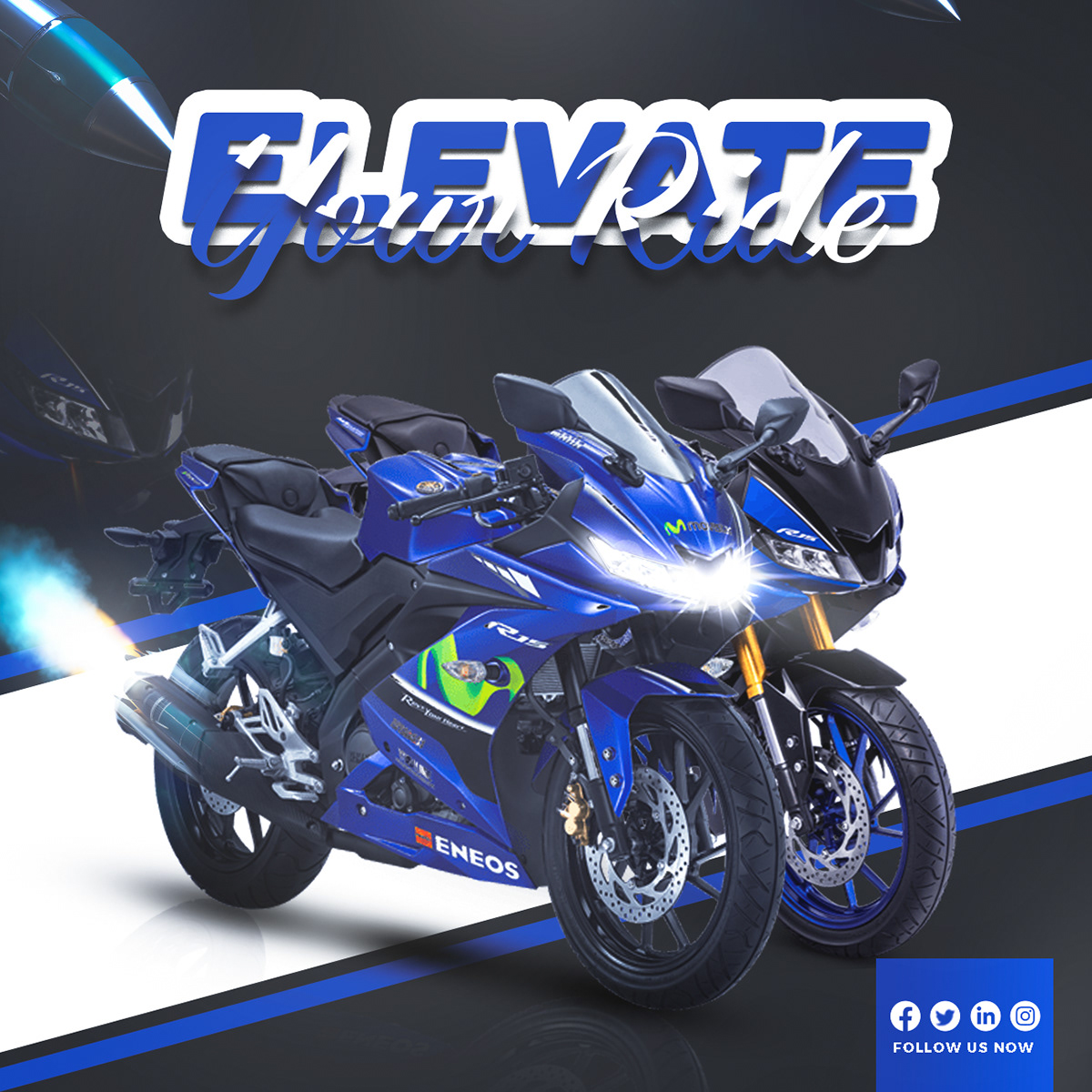 Social media post Socialmedia Graphic Designer Bike ads yamaha Bike motorcycle Honda Racing