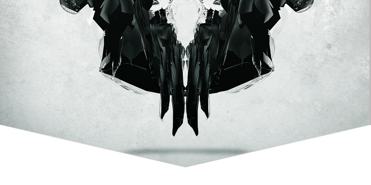 3D abstract  skull ice dark
