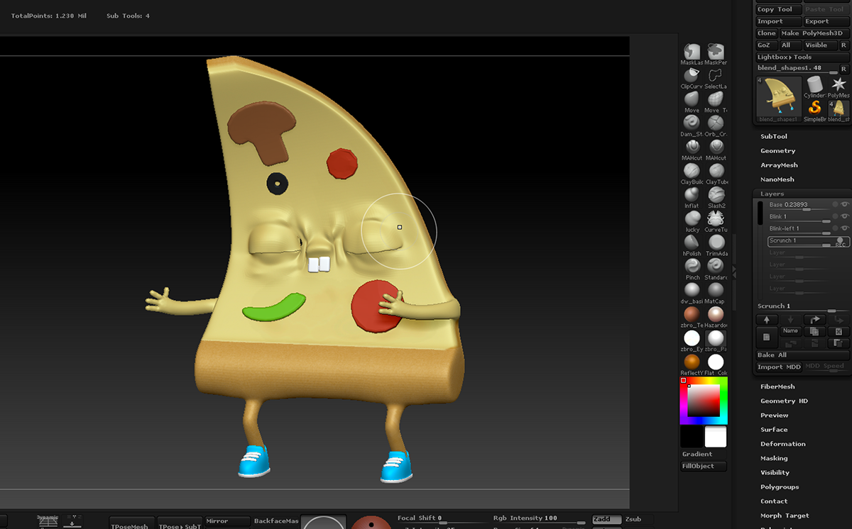vray Zbrush Maya CG 3D art Pizza farts Food  cute colorful advertisng