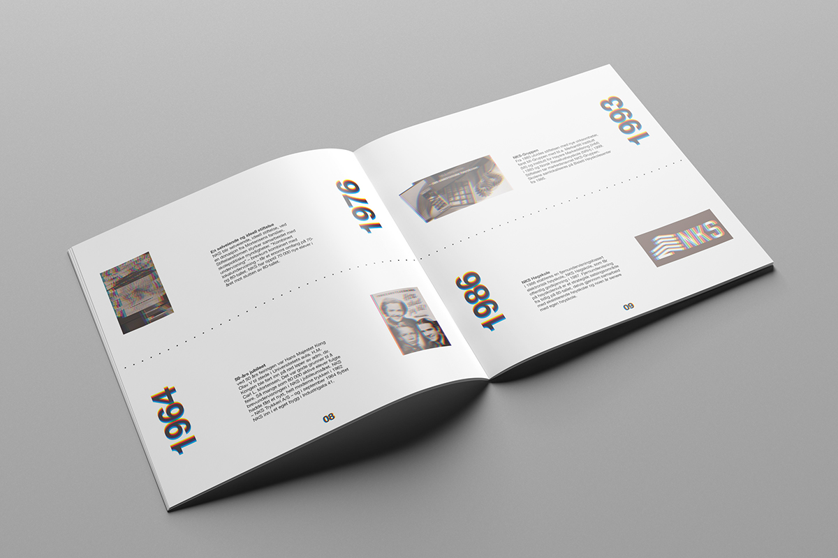brochure magazine anniversary 100th CK Campus Kristiania nkh NKF swiss design typo swiss typography folder