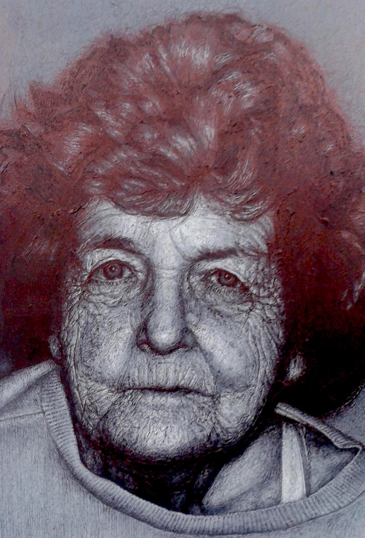 biro pen art Biro Art commission Portraiture grandma portrait old woman Wrinkles aging