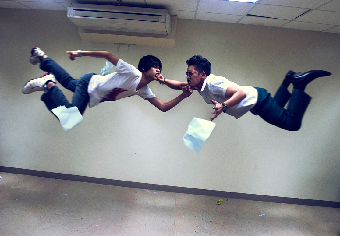 photomanipulation photoshop levitation far eastern university classroom Defying Gravity bally lomibao artists league vfx