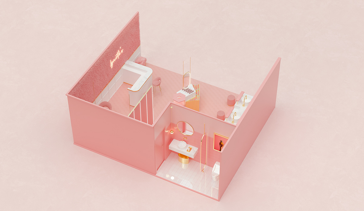 interior design  nail pink