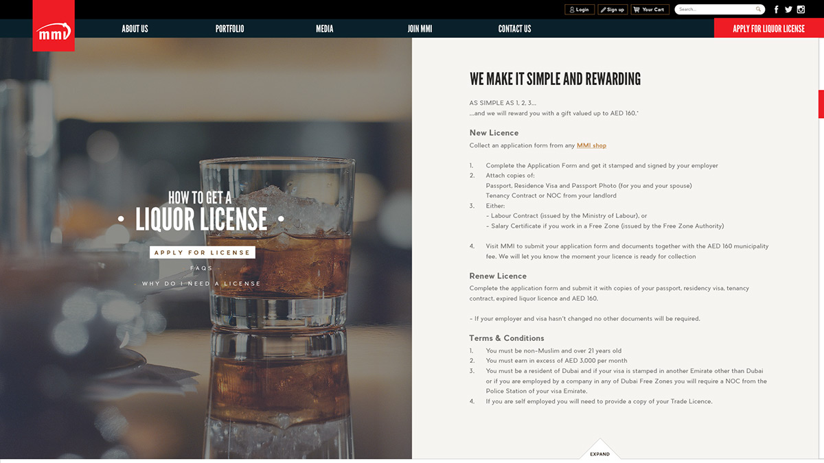 Website mobile alcohol