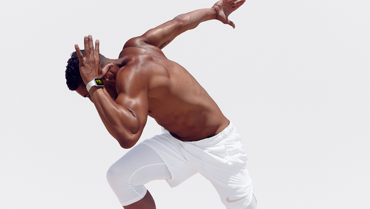 athlete model Nike sand fitness Advertising  apple watch