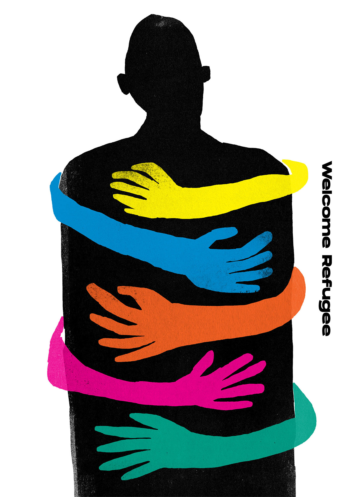 poster social blockprint handmade linocut Montreal politic activist affiche