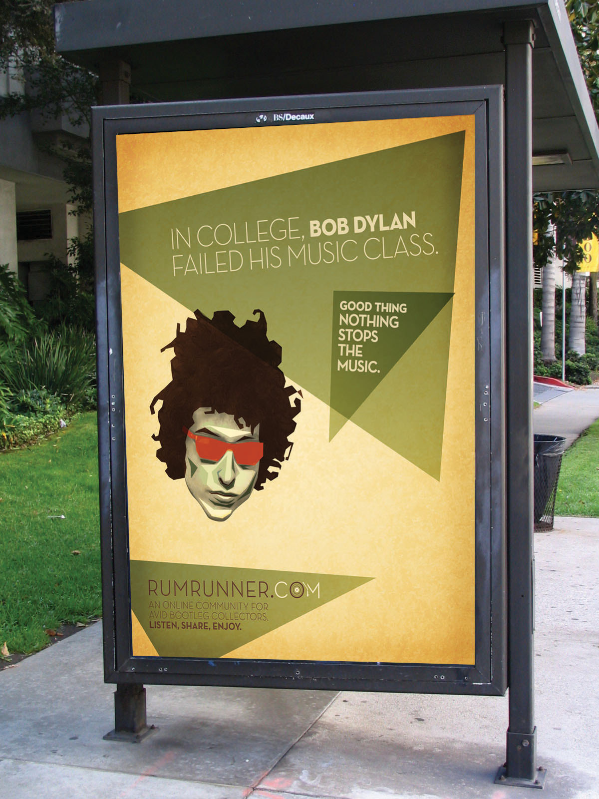 advertisements bob dylan John Lennon elvis presley billboard subway bus stop bootlegs rumrunner cayla ferrante ad print