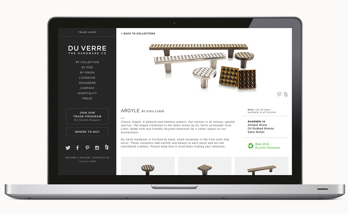 Website hardware brand DuVerre