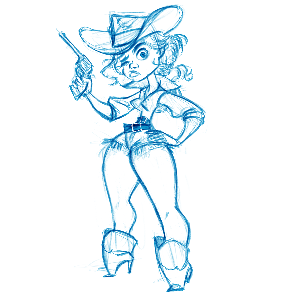 Character Character design  cowgirl girl country girl game character sketch
