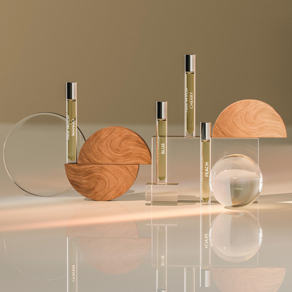 3D perfume Render glass wood Nature CGI bledner blender3d caustics
